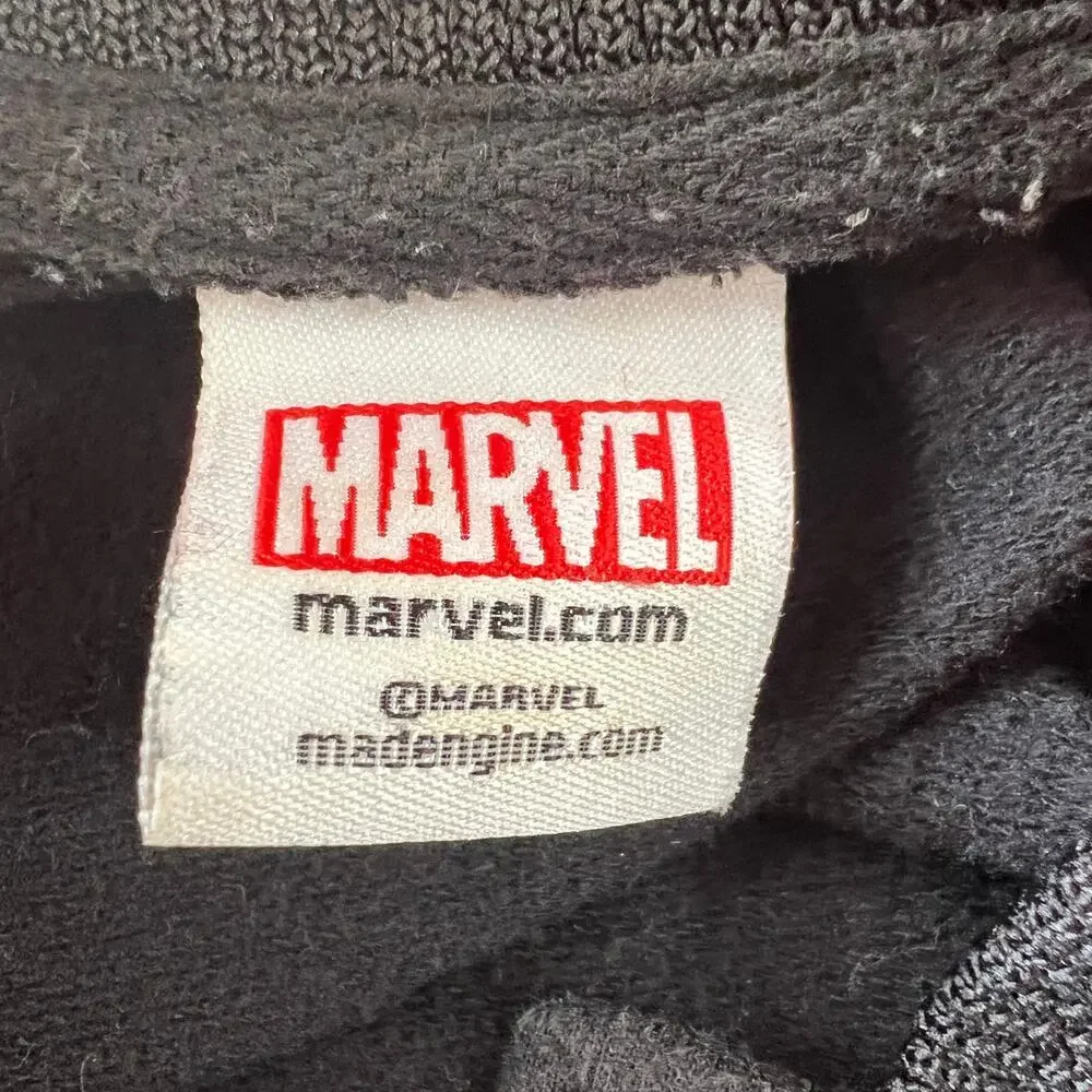 Marvel Deadpool Varsity Men’s Jacket Black Red Snap-Front Size M/L - Picture 5 of 11
